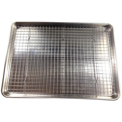 Aluminum Cookie Sheet Half Sheet Pan for Baking with Stainless Steel Oven Safe Cooling Rack set